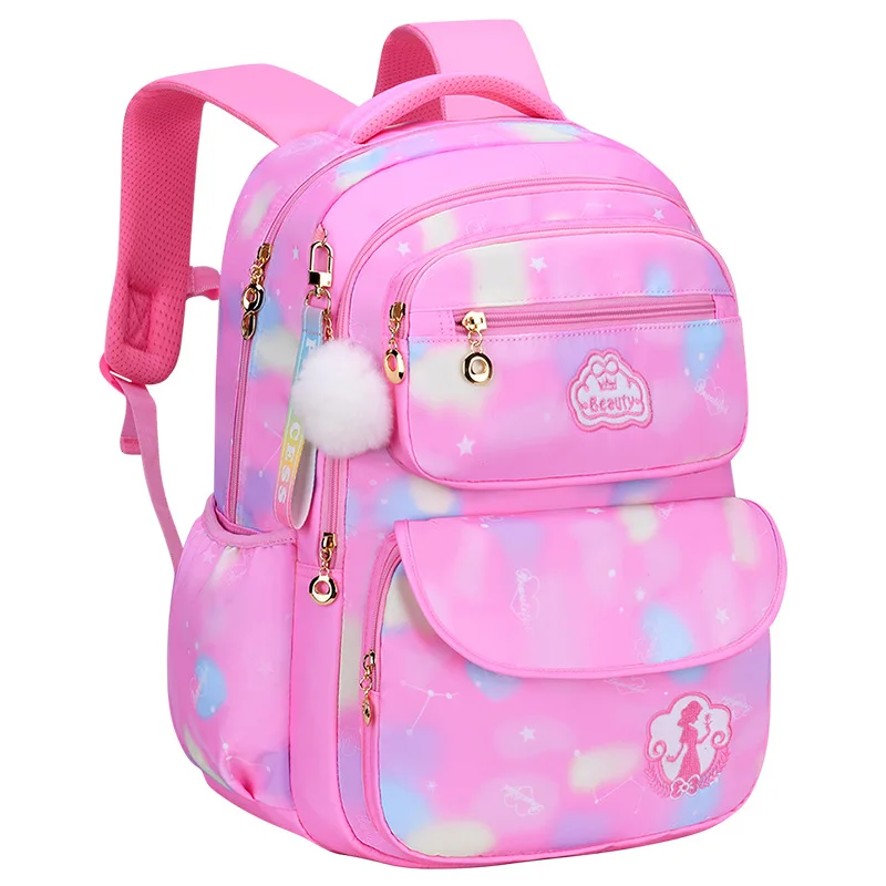 Imagem -02 - Bolsas Escolares Primárias Ortopédicas para Meninas Mochila Infantil Mochila de Grande Capacidade Cor Gradiente Notas 136