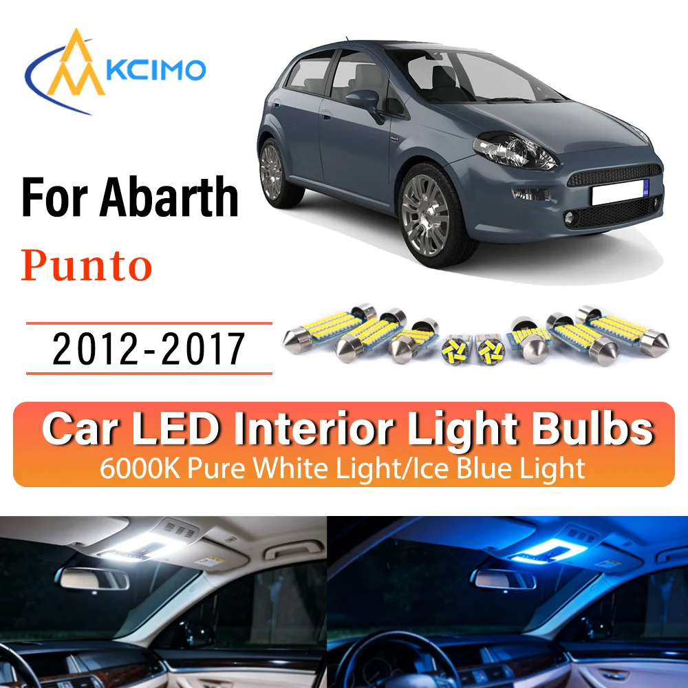 

Interior Lighting Kit For Abarth Punto 2012-2017 LED Bulbs for Dome Map Door Trunk License Plate Light