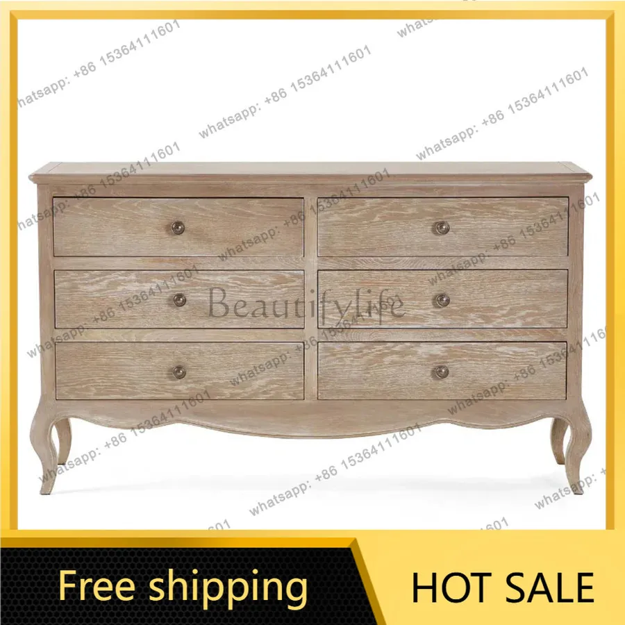 XX. American country solid wood six-chest cabinet French retro style locker