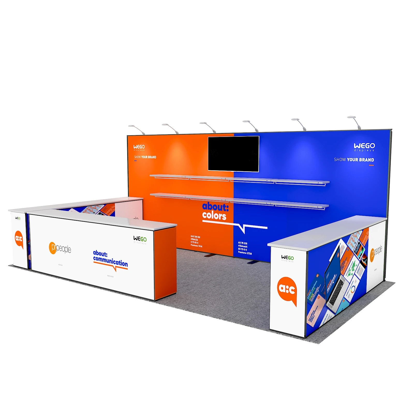 Cabina espositiva portatile per esposizioni commerciali 10x20 Espositore per stand per esposizioni commerciali 3x6 Popolare nel supporto sullo sfondo americano
