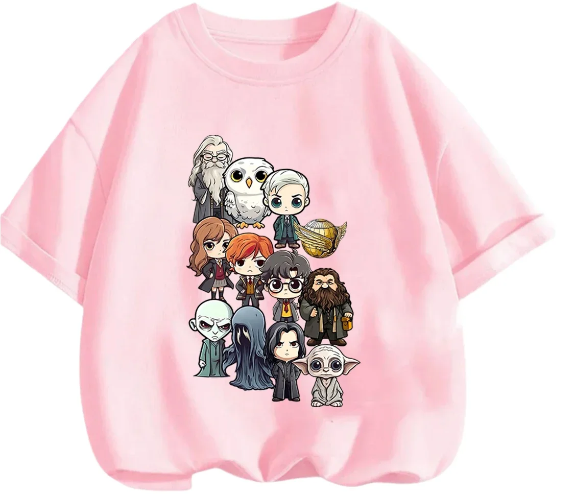 Sweet Kawaii Harry Potter Print Tee Summer Comfortable Casual Daily Wear Boys Girls 3 14 view 2