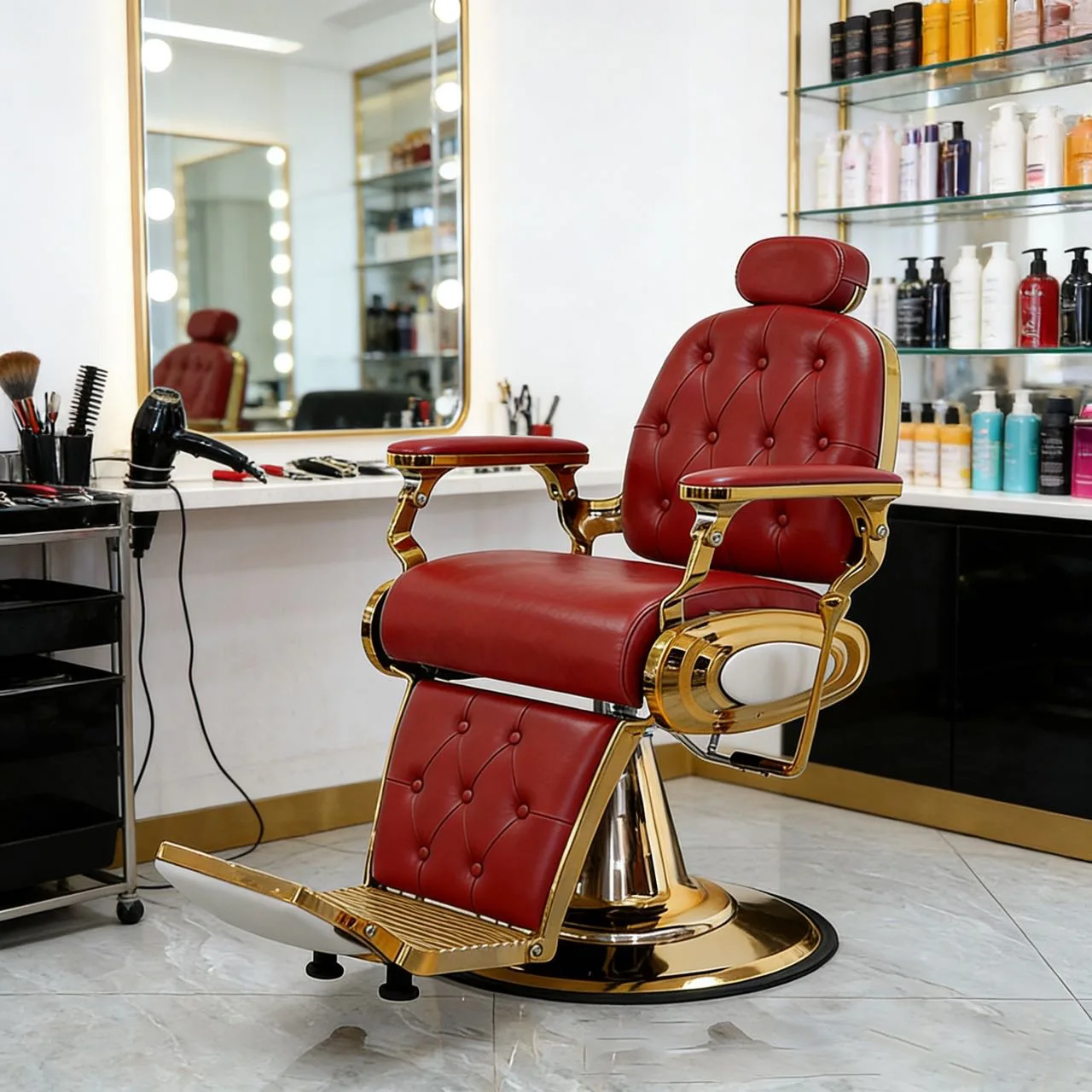 Classic Antique Barber Chair Salon Furniture;barber Chair,salon Furniture Professional Hrydraulic Pump PU Leather Contemporary