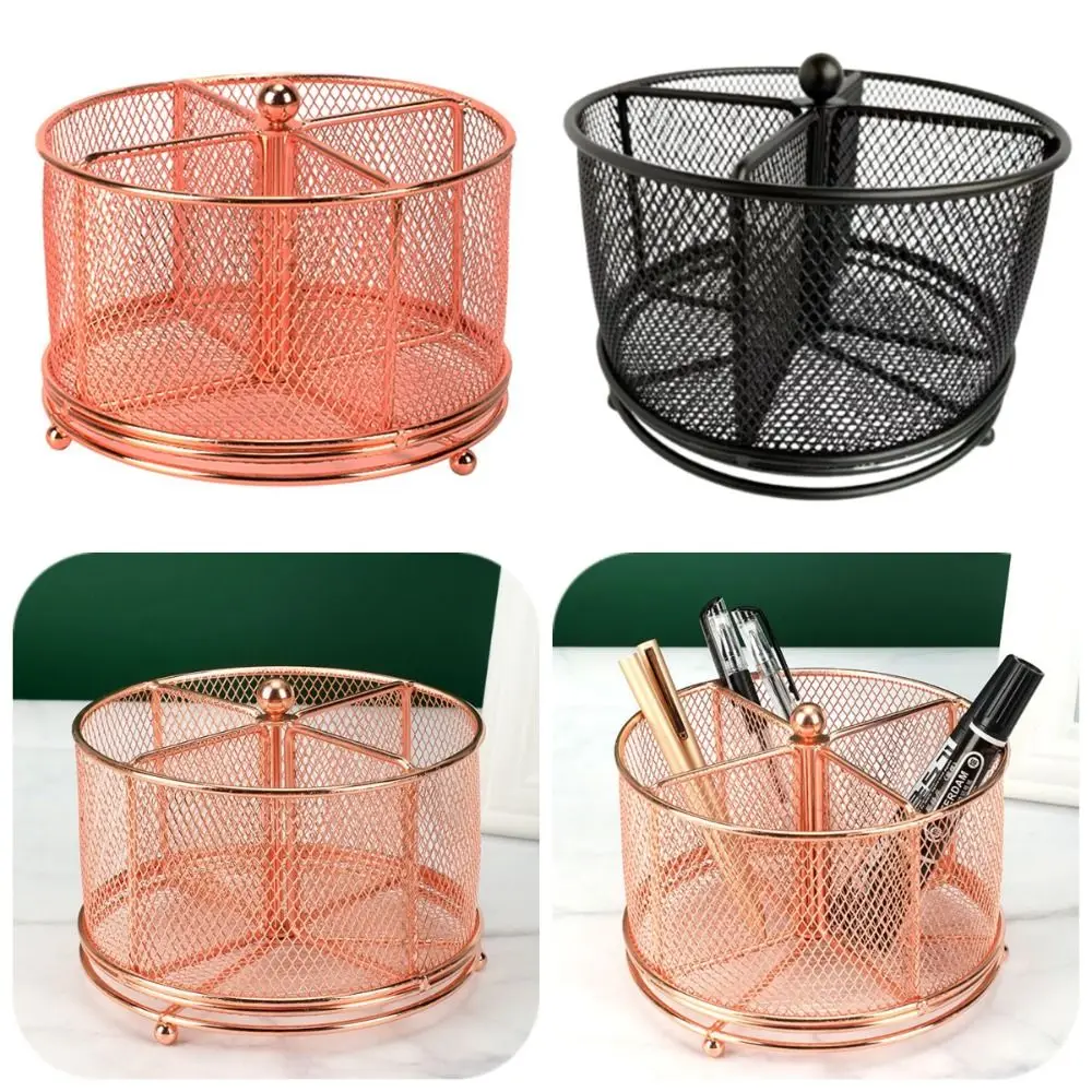 メタル360 °   回転メッシュ鉛筆ホルダー中空クリエイティブメイクブラシ収納バケツスムーズ多目的