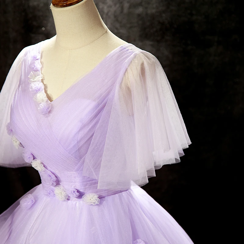 light lavender ruffled medieval dress princess Renaissance Gown Victorian/Marie/ Belle Ball/ball gown