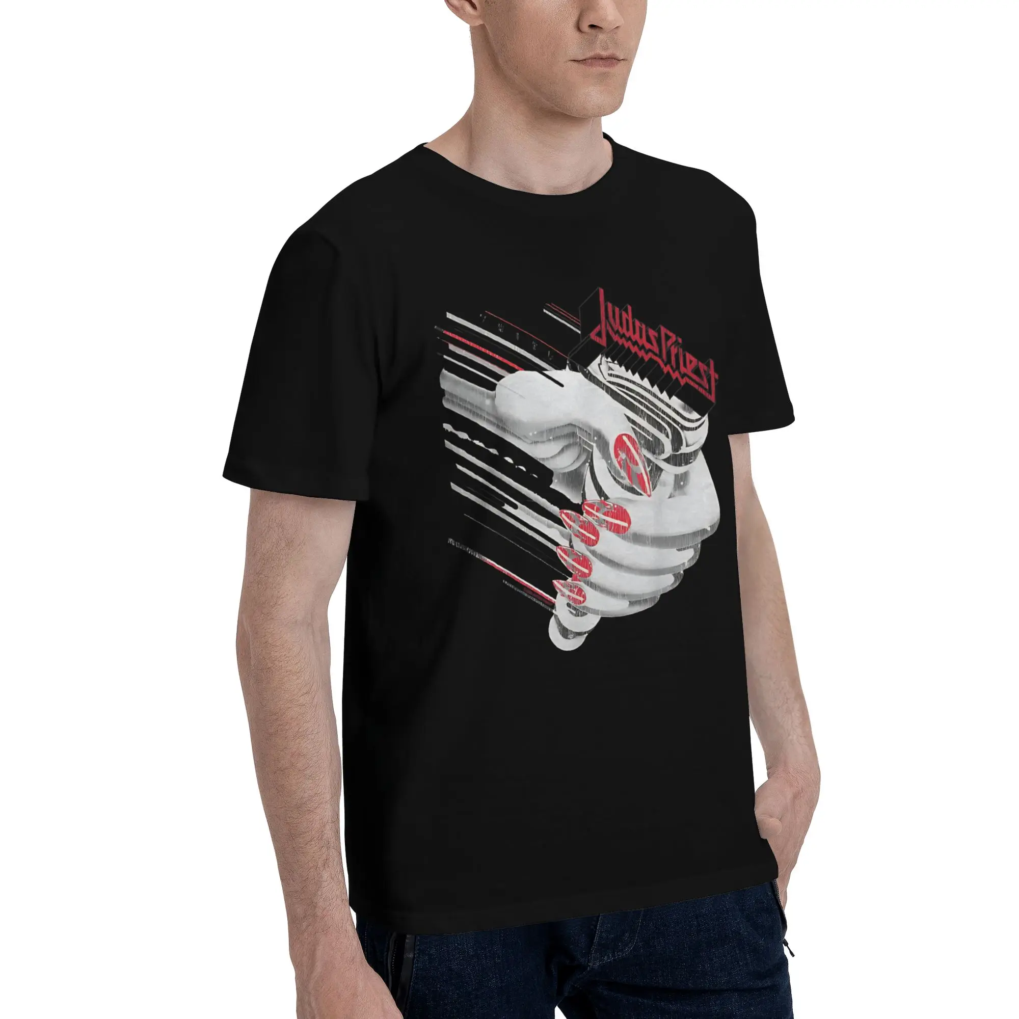 Turbo Fuel for Life Vintage  Graphic Funny 100% Cotton T-Shirt Judas Priest Tees Tops For Men