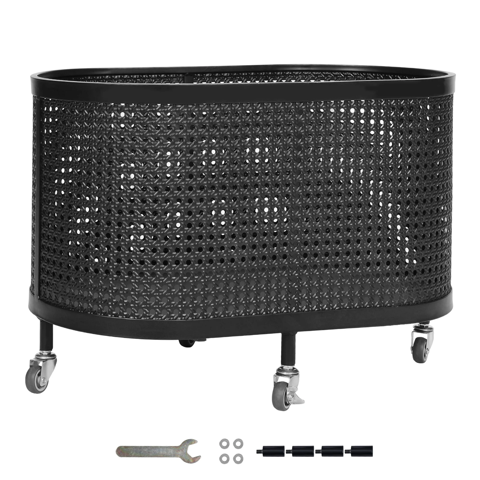 

Metal Baking Varnish Laundry Basket with Wheels Exquisite Wire Laundry Basket Mobile Iron Clothes Basket for Laundry Room