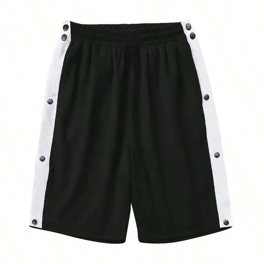 

Mens Sporty Side Stripe Shorts With Button Detail