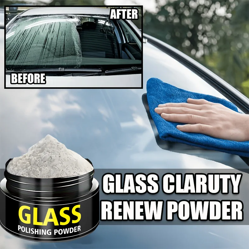 Car Windshield Glass Polishing Powder Renovation Kit Scratch Removal Enhances Clarity & Brightness for Auto Windscreen Maintenan