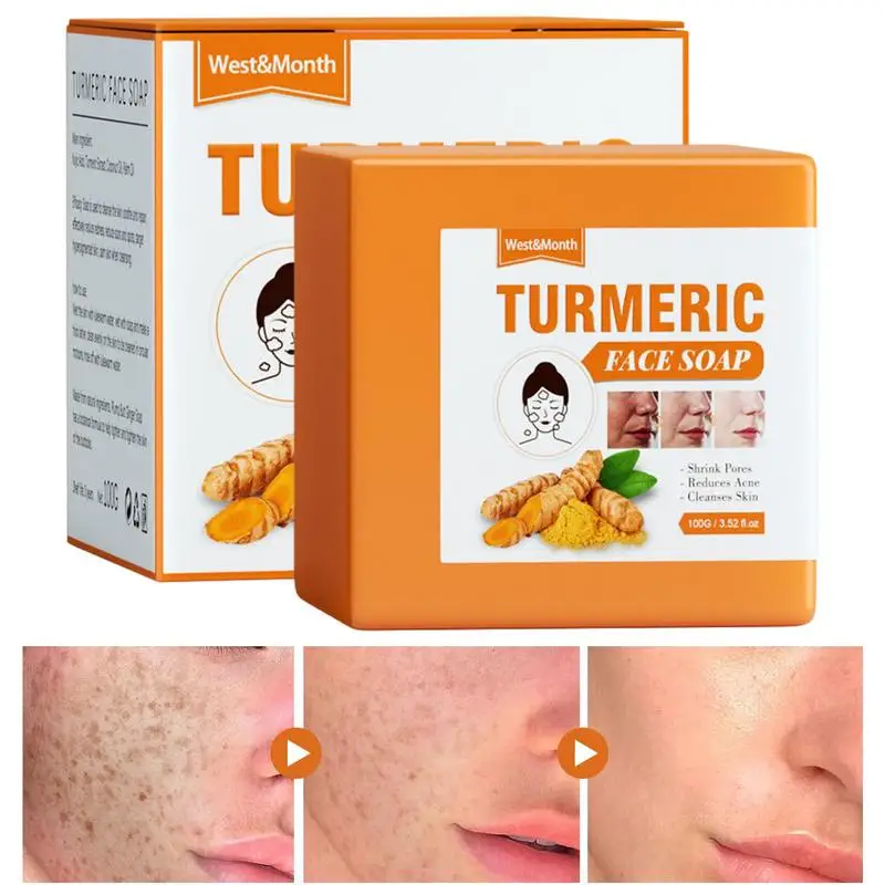 100g Turmeric Soap Bar Face Body Hyperpigmentation Handmade Soap Body Cleaning Lightening Cleansers Soap Brightening Face Soap