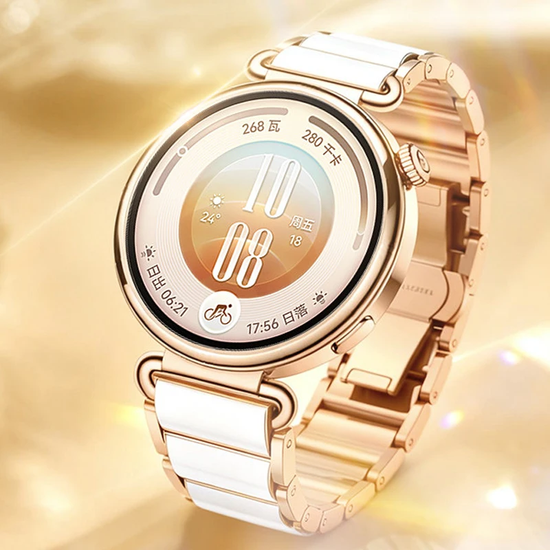 18mm Luxury Stainless Steel+Ceramics Band For Huawei GT7 GT6 5 4 41mm Women Strap For Huawei Watch 5/GT5Pro 42mm/Xiaomi S4 41MM