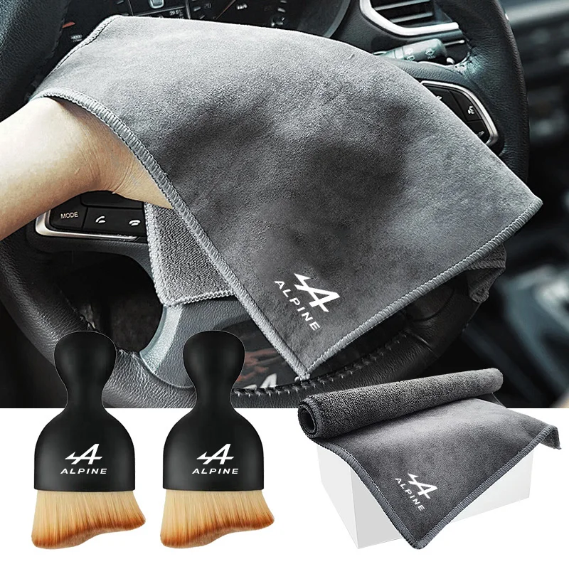 Herramienta de limpieza interior de coche, cepillo suave, toalla de lavado de gamuza para Alpine A290 GTS A110 Espace Austral Duster Lodgy Spring Koleos Captur