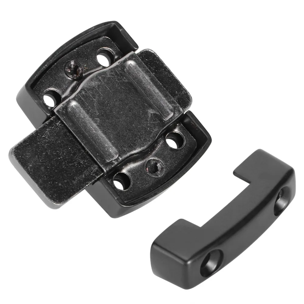 2set Household Zinc Alloy Rotate Bolt Latch With Screws Black Safety Door Latch Cabinet Bolt Latch Cabinet