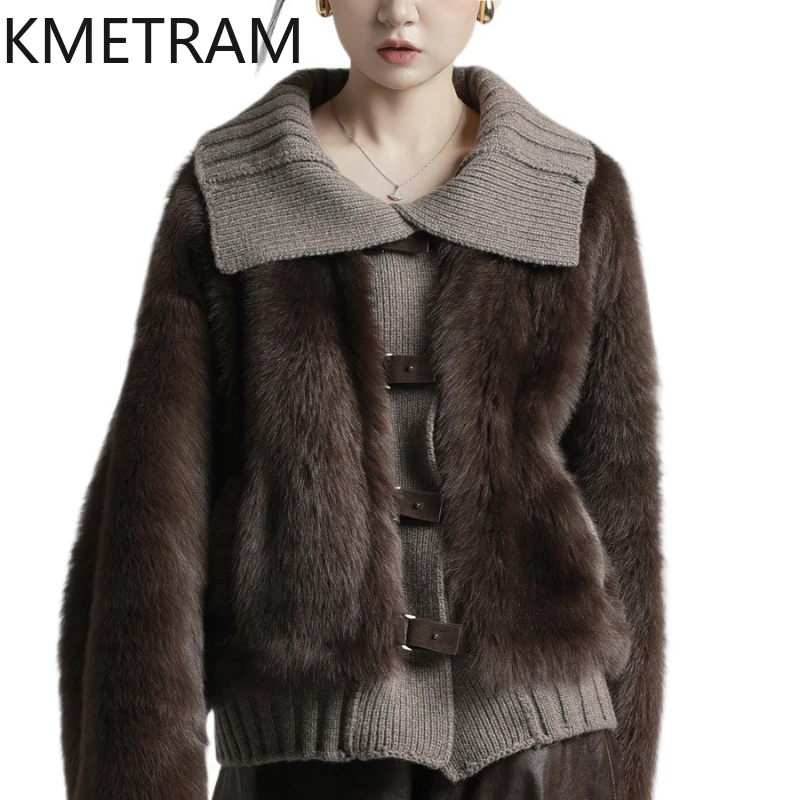 KMETRAM 100% Natural Tuscany Wool Sheepskin Fur Coats for Woman Oversize Real Fur Outerwears New Winter Clothes 2025 ropa mujer