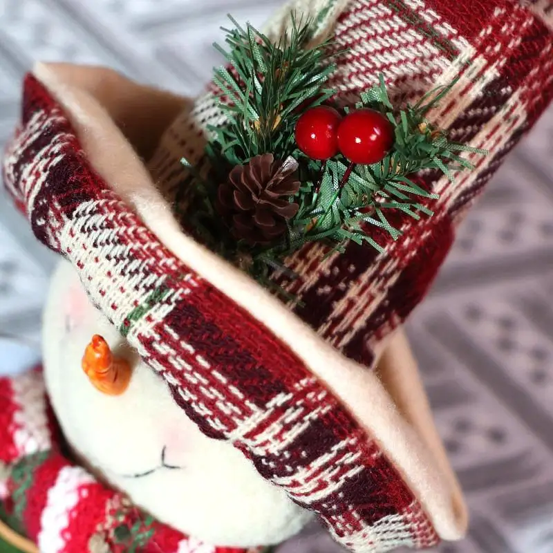 Kerstman Sneeuwpop Herten Kerst Gordijn Gesp Cartoon Hangende Pop Pluche Pop Gordijn Houder Thuis Ornament Festival Benodigdheden