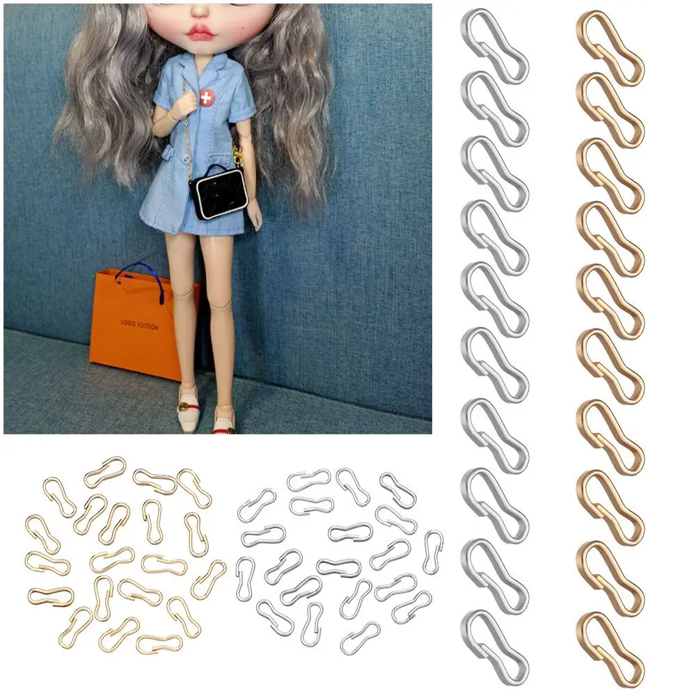 High Quality Mini 9mm Keychain Clips Metal Buckles  Dolls Connecting  Bag Chain