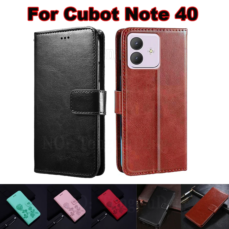 

чехол на Cubot Note 40 Case Leather Capa Wallet Fundas Flip Phone Cover For Carcasas Cubot Note 40 Mujer Note40 Cubot Etui 6.56"