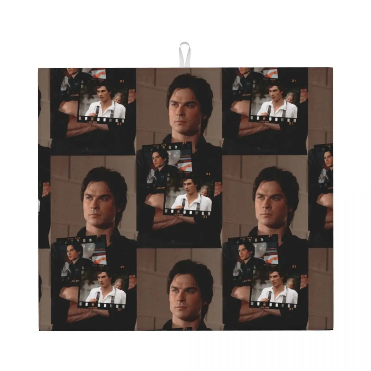 Custom   Quick Dry The Vampire Diaries Damon Salvatore Collage Drying Pads Microfiber Film Drainer Mats for Kitchen Countertop