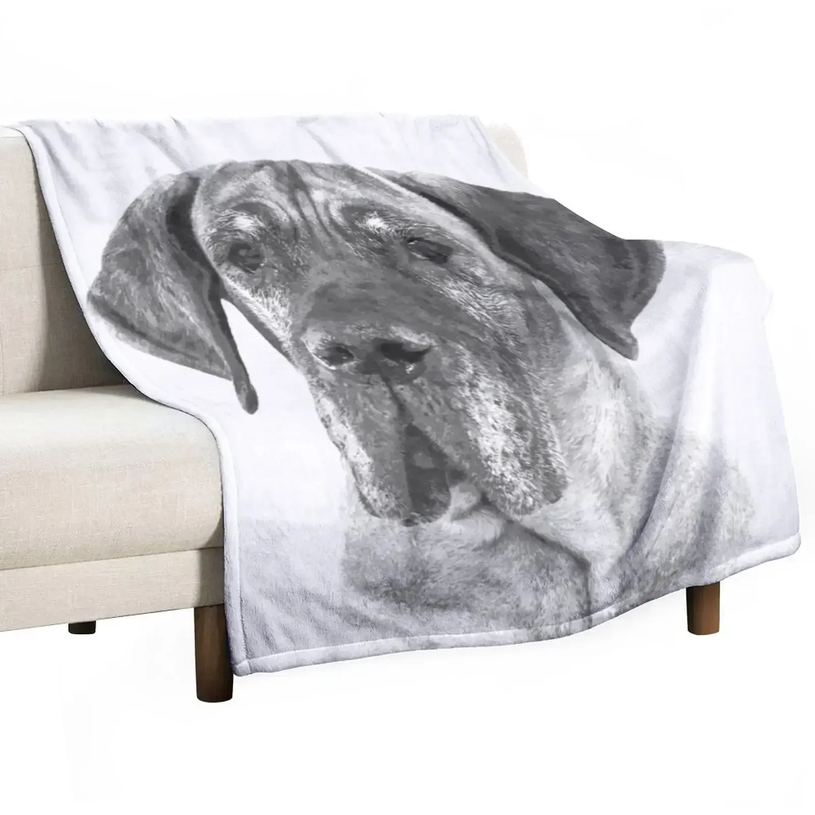 

Black and White Great Dane Throw Blanket Retros Sleeping Bag Fashion Sofas Flannel Fabric Blankets