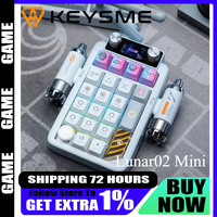 KeysMe Lunar02 Mini Mechanical Keypad 2.4G Bluetooth Hot-Swap RGB 21Keys Customization Numpad Interactive Screen Keyboard for PC