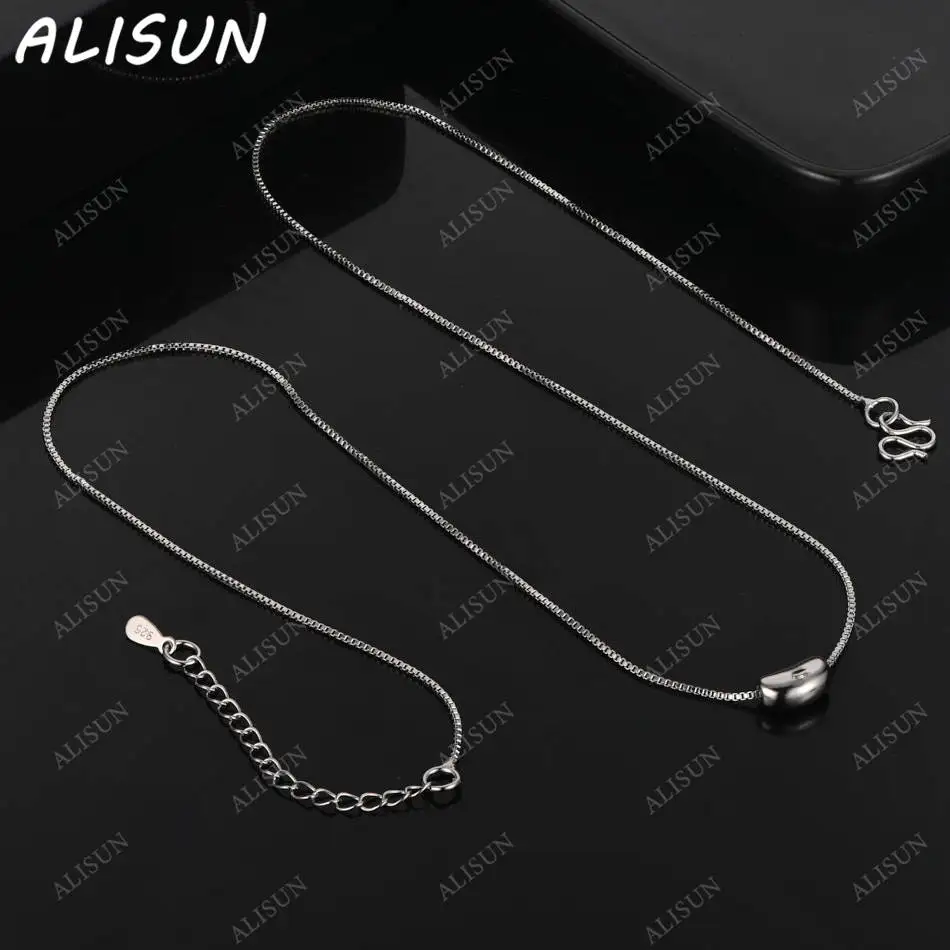 

ALISUN стерлингового серебра 925 пробы, простая тонкая цепочка, ожерелье для женщин и мужчин, подарок на годовщину, популярные дикие модные романтические украшения
