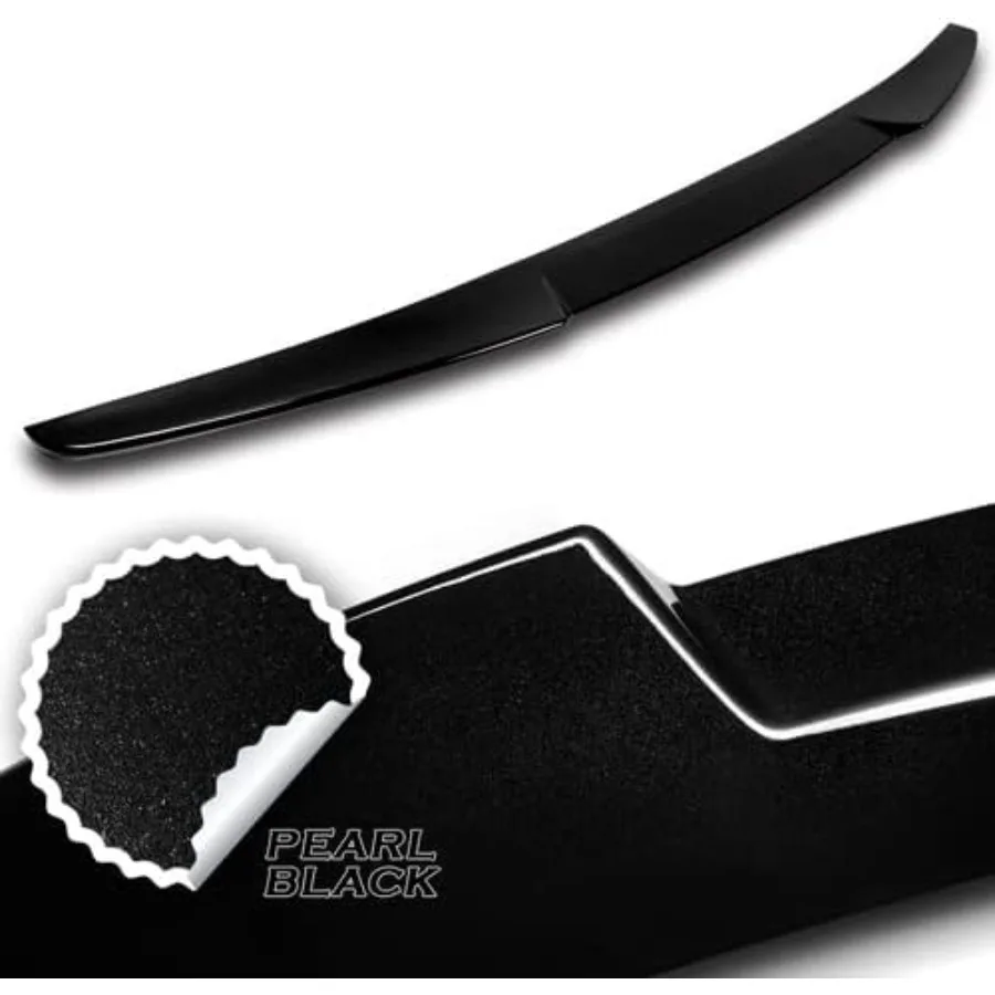 WPower ABS樹脂製Vスタイルリアトランクリッドスポイラーウィング（2011-2018年式フォルクスワーゲン ジェッタ MK6 2012 2013 2014 2015 2016 2017 パールブラック）