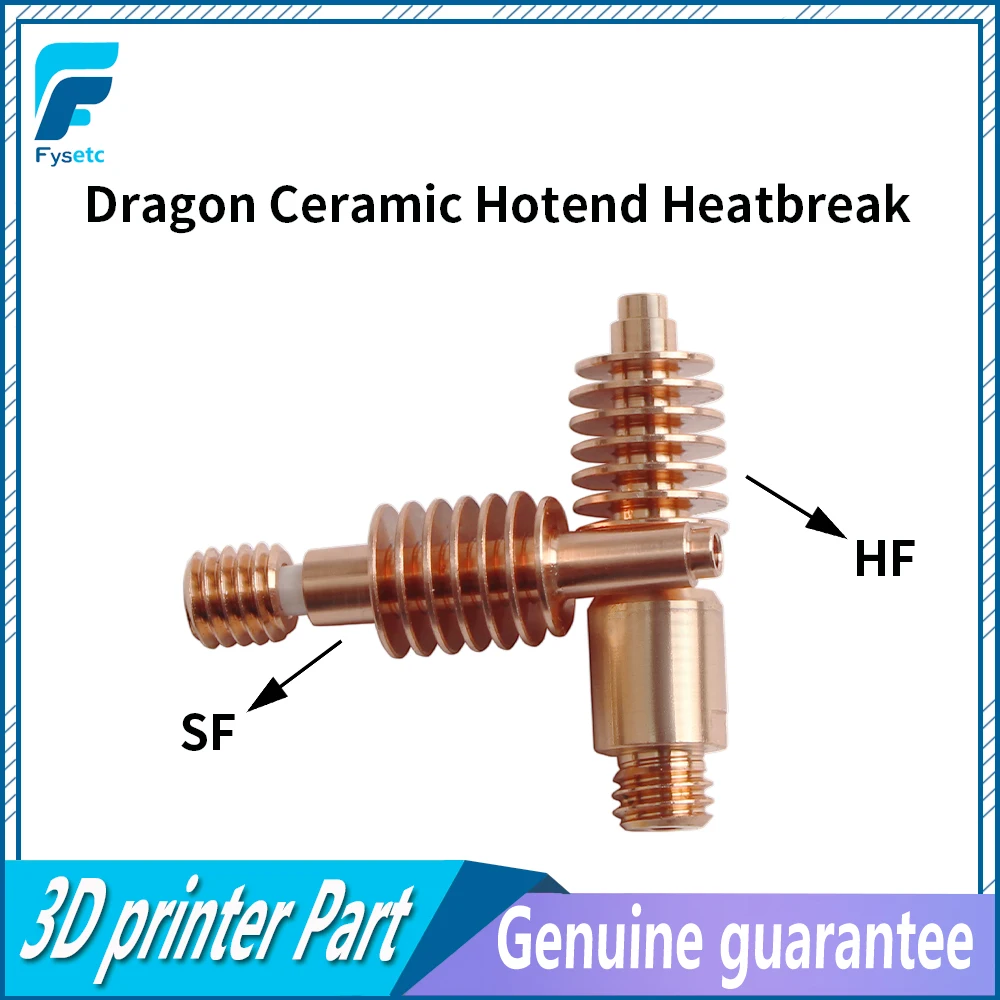 

Керамический сердечник FYSETC Dragon Heatbreak V2.0 с высоким потоком/стандартная горловина V6 для экструдера GF CR Dragon Hotend Sprite, детали для 3D-принтера