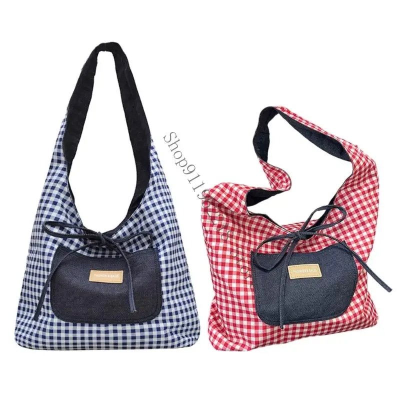 

Women Bag Plaids Commuting Bag Simple Armpit Bag Shopping Dating Bag Fashion Handbag Purse Large Capacity Shoulder Bag 066F