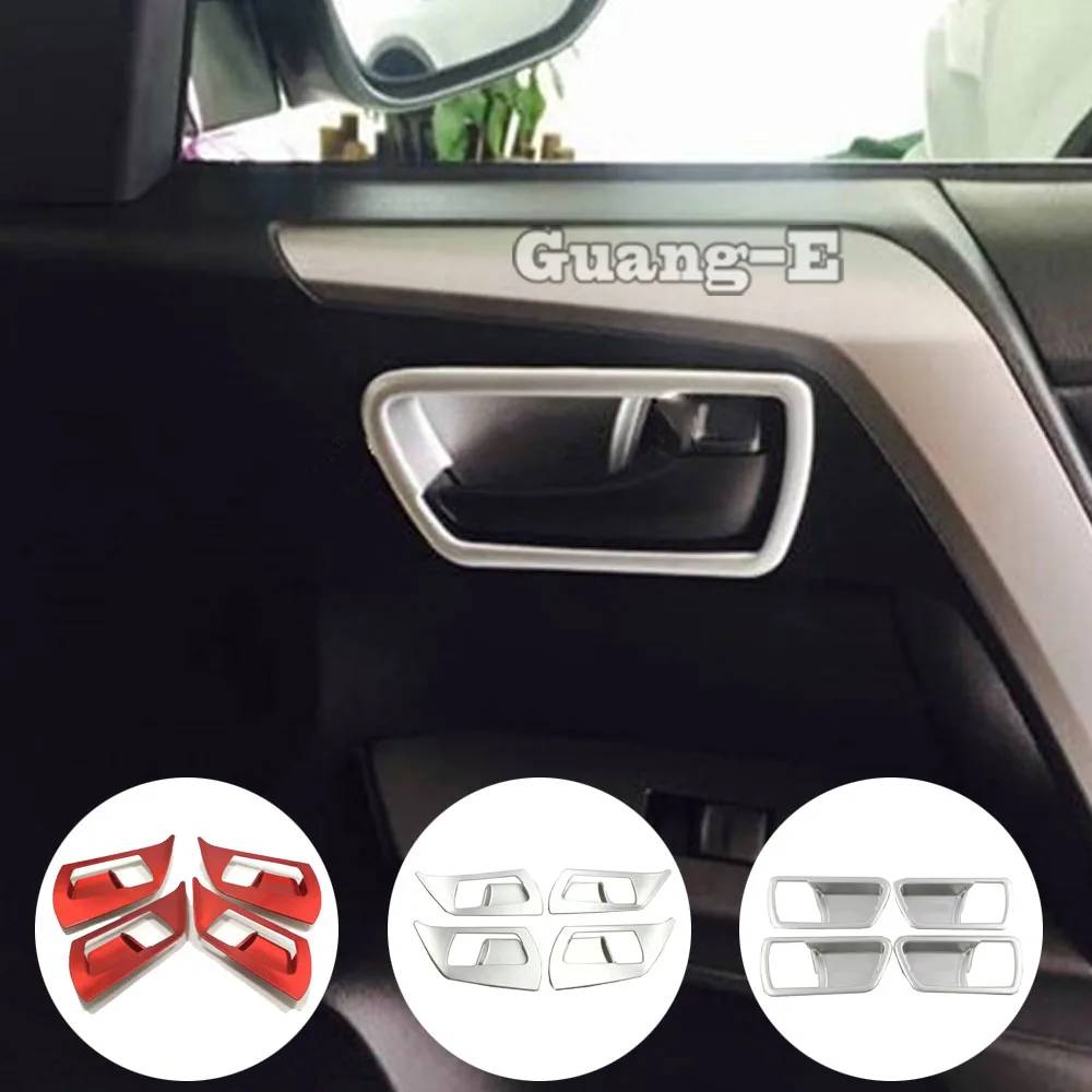 

Car Styling Cover Stick Trim ABS Plastic Door Inner Armrest Handrail Bowl Frame 4PCs For Toyota RAV4 2014 2015 2016 2017 2018