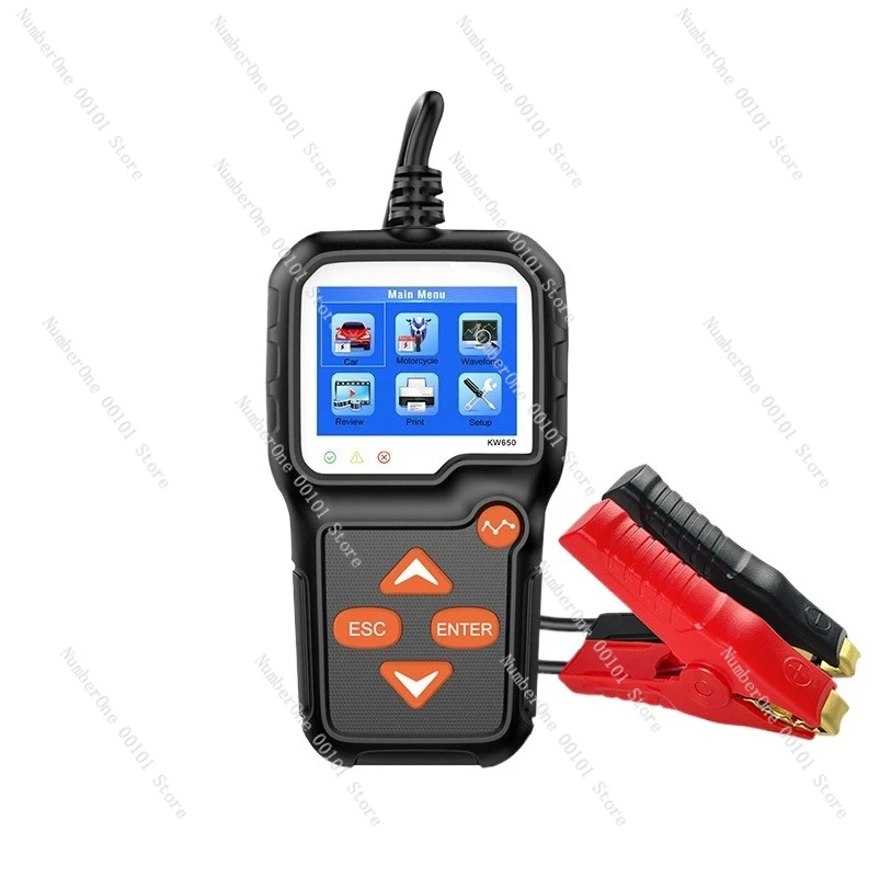KW650 6V-12V Car Motorcycle Electric Scooter Lawn Mower Battery Tester