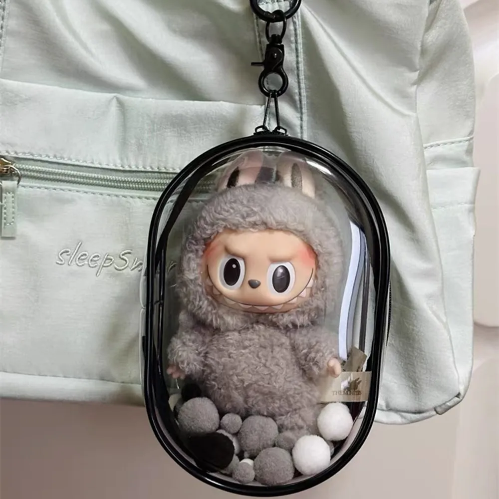 Offre spéciale sac de poupée Transparent en peluche poupées pochette de rangement Double fermetures éclair sac de rangement porte-clés sac boîte mystère organisateur boîte