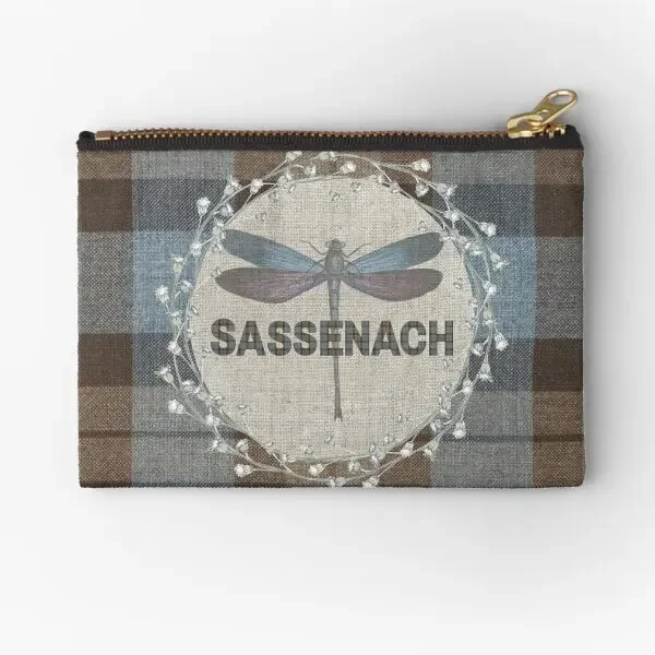 Outlander Fraser Tartan Kilt Sassena  Zipper Pouches Women Packaging Storage Pocket Key Panties Bag Small Money Men Socks Coin