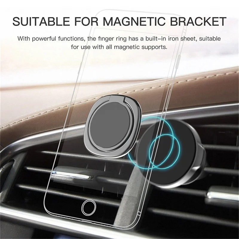 Unniversal Bracket Finger Ring Holder Stand Grip 360 Rotating For Mobile Phone Car Magnetic Mount Phone Back Sticker Pad