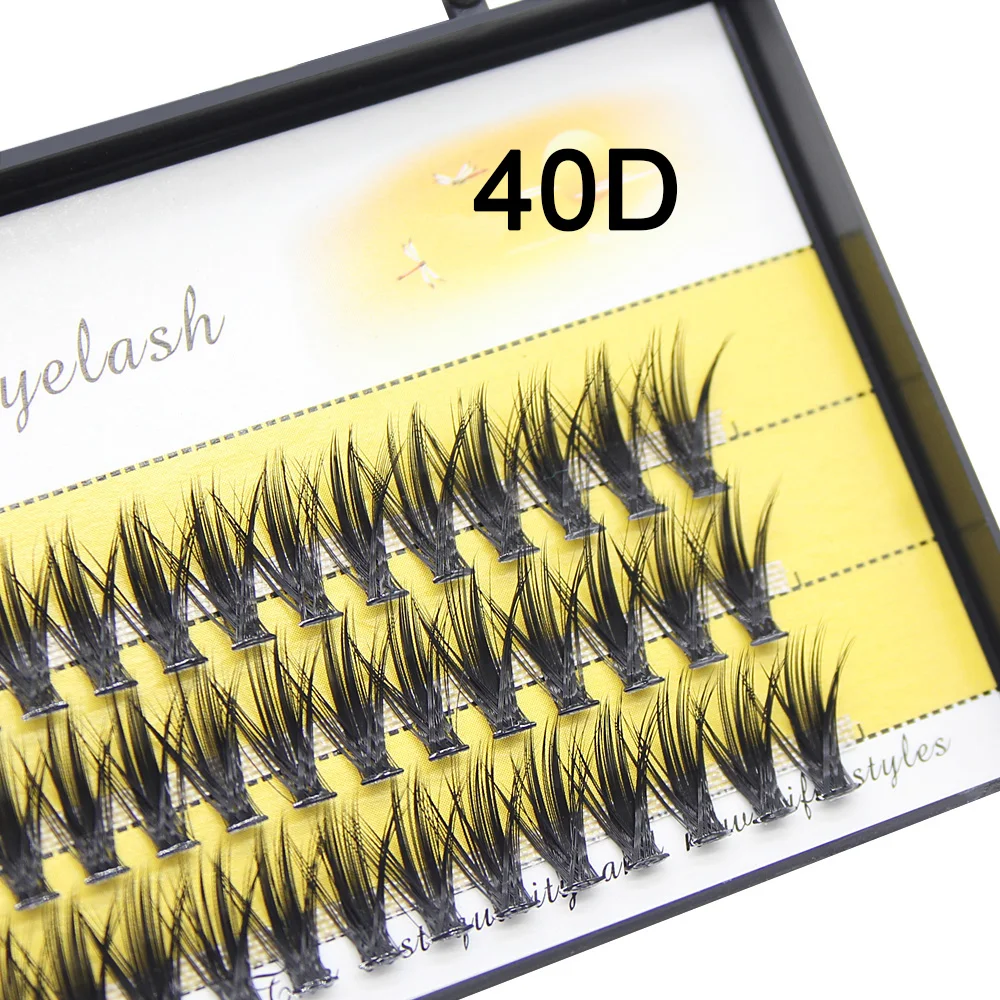 60 Bundles Thick Mink Eyelash Extension Natural 3D Russian Volume Faux Eyelashes Individual 20D Cluster Lashes Makeup Cilia