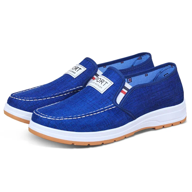 Sommer-Herren-Slipper aus Segeltuch, bequeme Schuhe mit weicher Sohle, leichtgewichtige, rutschfeste Arbeitsschuhe für ältere Menschen, zum Fahren geeignet. – Detail 11