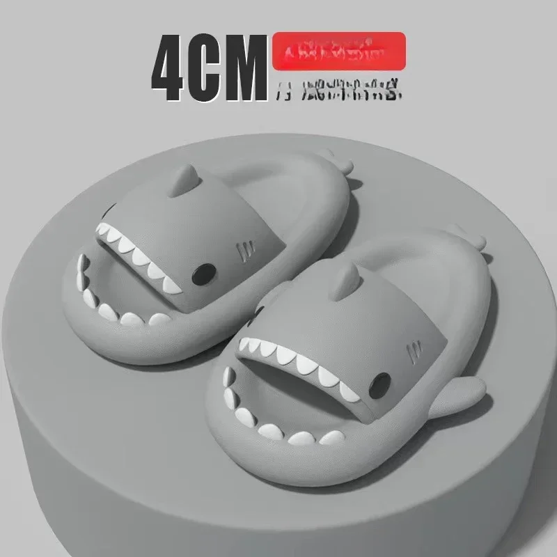 Summer Slippers Lovely Shark Slides Outdoor Women Shoes Flip Flops Men Couples Cartoon Eva Shoes Bathroom Non-Slip Sandals image 5