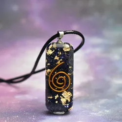 Protection Orgonite Pendant Black Tourmaline Necklace Orgone Energy Chakra Healing Crystals Stress Relief Pipe Pendants Jewelry