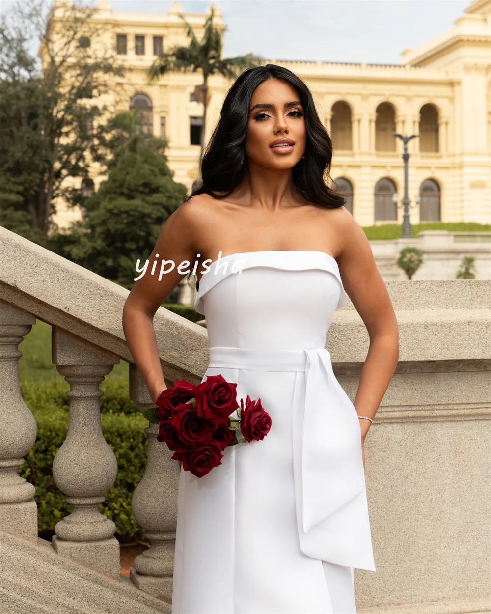 High Quality Jersey A-line Strapless Long Dresses Prom Dresses Classic Exquisite Modern Style Pastrol Unisex \ Formal Casual