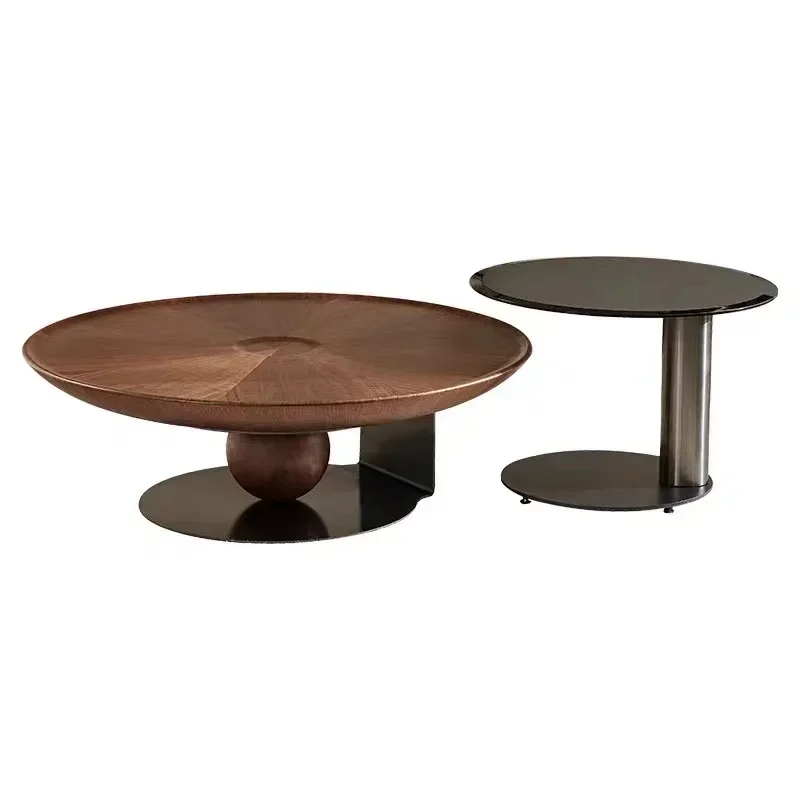 

Living Room Coffee Table Modern Unique Wood White Round Wood Furniture
