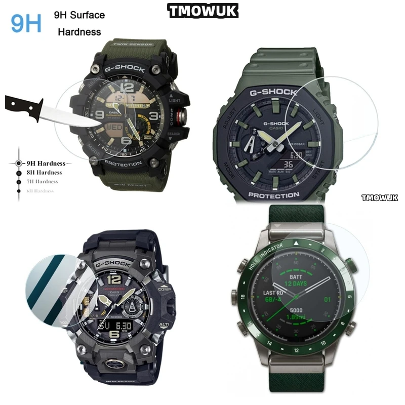 

For Casio GWG-2000 S2200 S140 EFV 540D L MDV 107 EFV 520DB GRB 100 GA 2110 - 9H HD Quality Tempered Glass Watch Film Protector