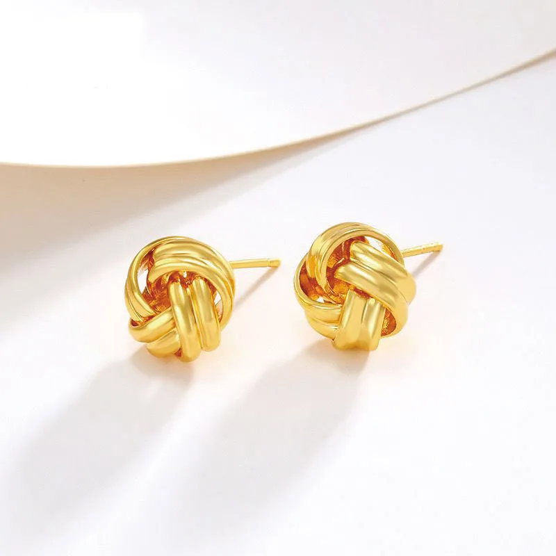 أسعار الجملة --- أقراط الكرة السحرية للنساء الأزياء والمجوهرات الذهب الخالص مطلي النيكل الحرة #2