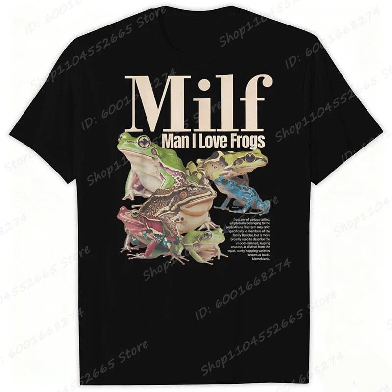 Man I Love Frogs T-Shirt, Meme Frog Shirt, Vintage Style Unisex T-Shirts, Gen Z Meme Tees, Men's Streetwear Short Sleeve Tops