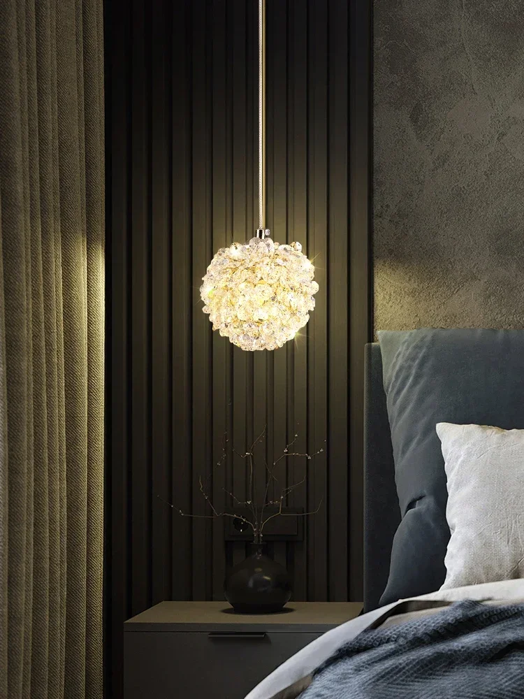 Modern Crystal Pendant Light, Cordão Bulbo Ajustável para o Quarto, Sala de jantar, Corredor, Lâmpada de Metal Dourado, Dropshipping, G9, Dropshipping