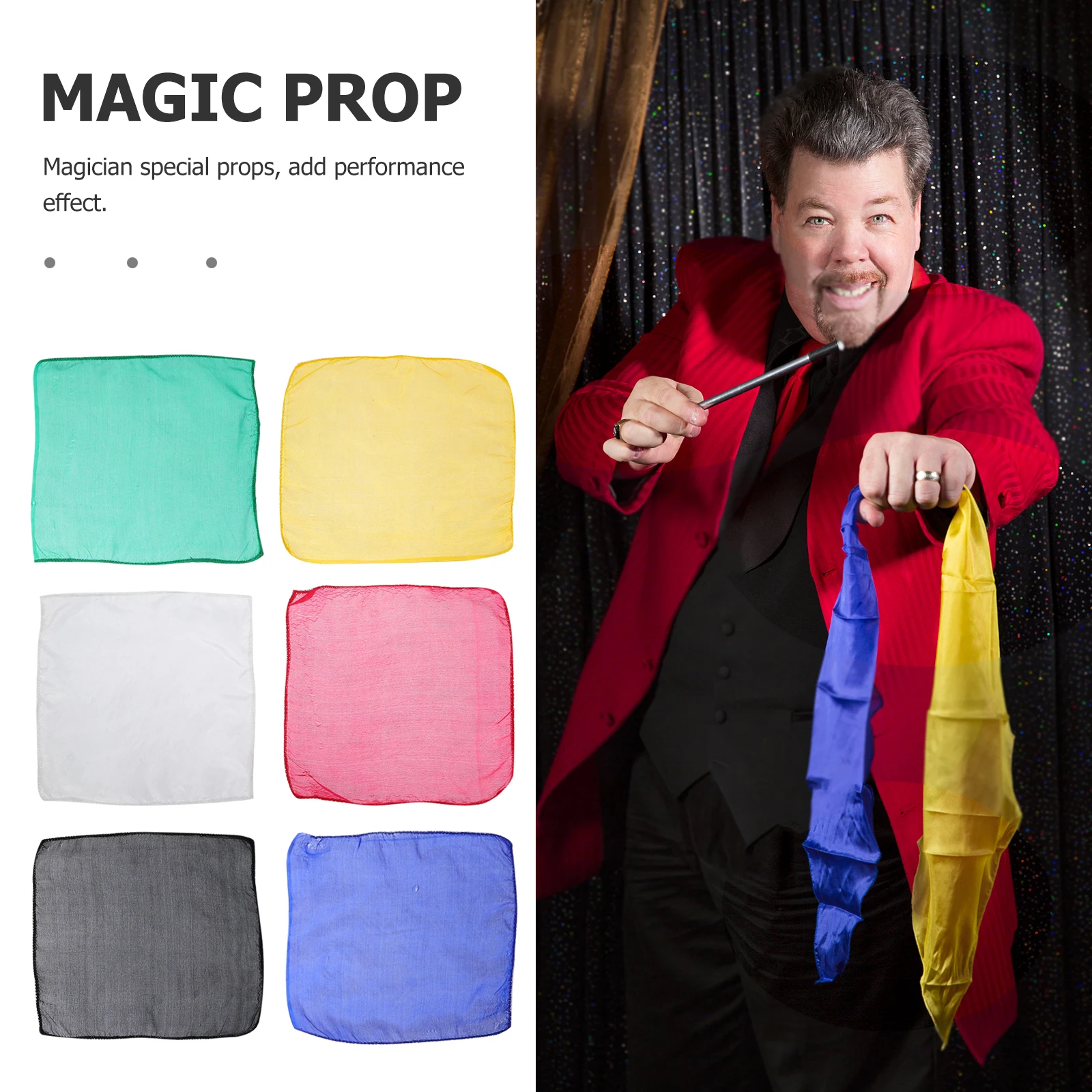 

12 Pcs Scarf Colored Magician Props Compact Colorful Trick Gimmick Funny For