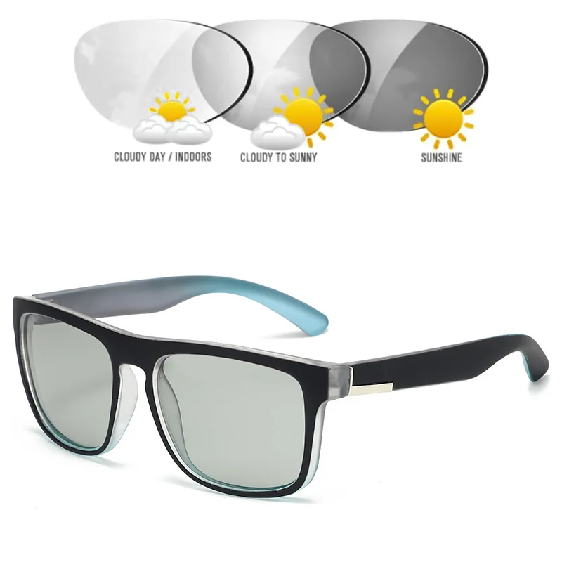 جديد الاستقطاب مربع النظارات الشمسية النساء الرجال نظارات شمسية الإناث النظارات المستديرة اللون تغيير عدسة للذكور الإناث النظارات