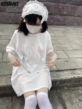 Süße kawaii Cartoon-Druck Frauen T-Shirt lose lässig alle Match T-Shirts Femme Sommer Grunge japanische T-Shirts y2k Ästhetik