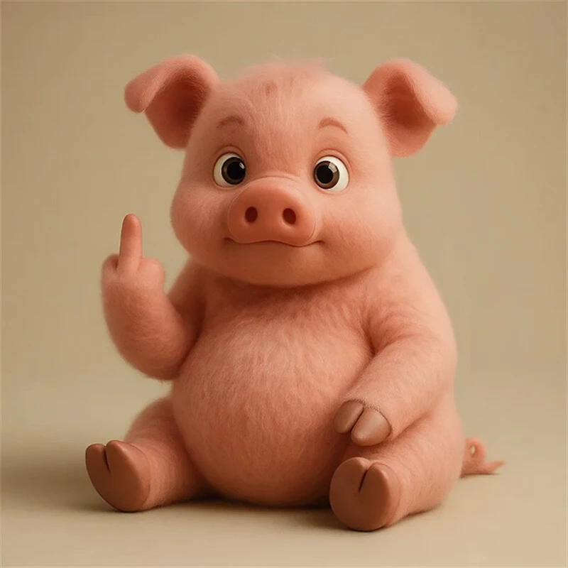 Realistic Animal Dolls Pillow Funny Cow Vertical Middle Finger Toy Cute Animal Dolls Gift Emotional Healing Small Ornaments