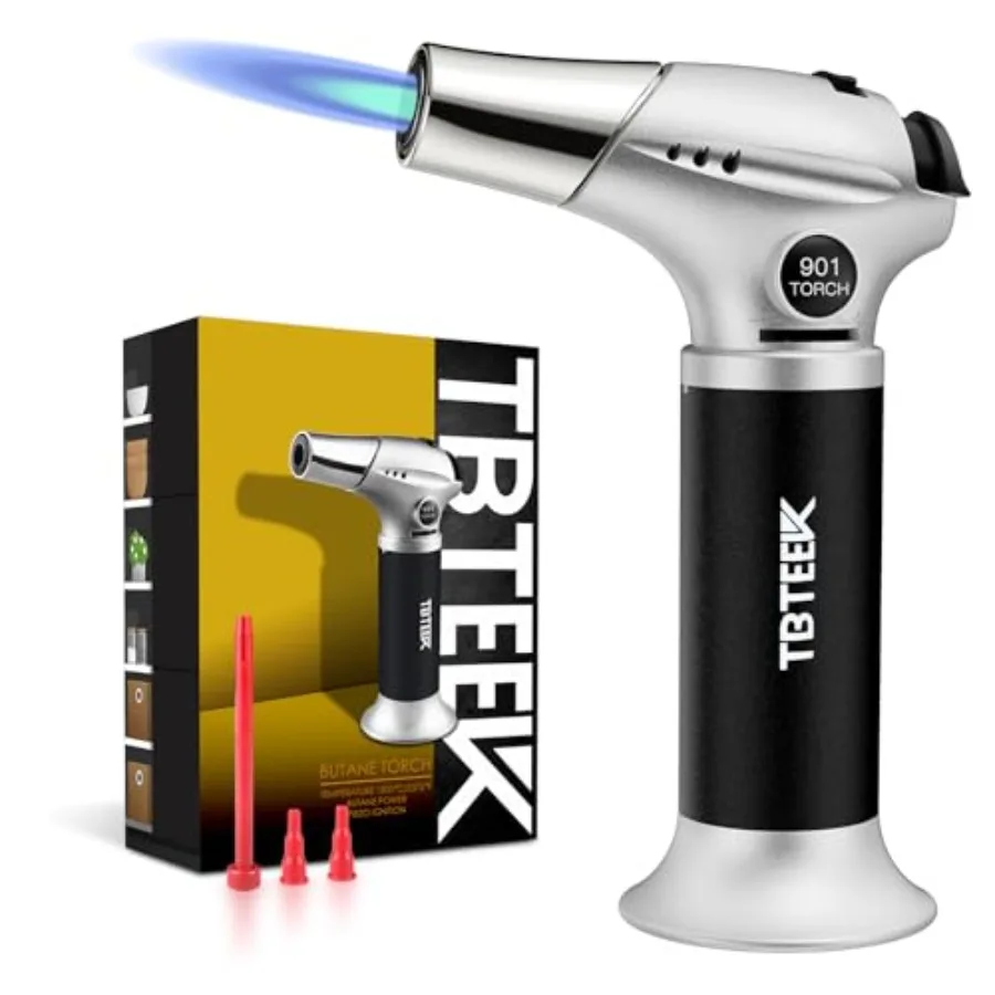 

Butane Torch, Kitchen Torch Cooking Torch with Safety Lock and Adjustable Flame for Cooking, BBQ, Baking, Brulee, Creme, DIY So