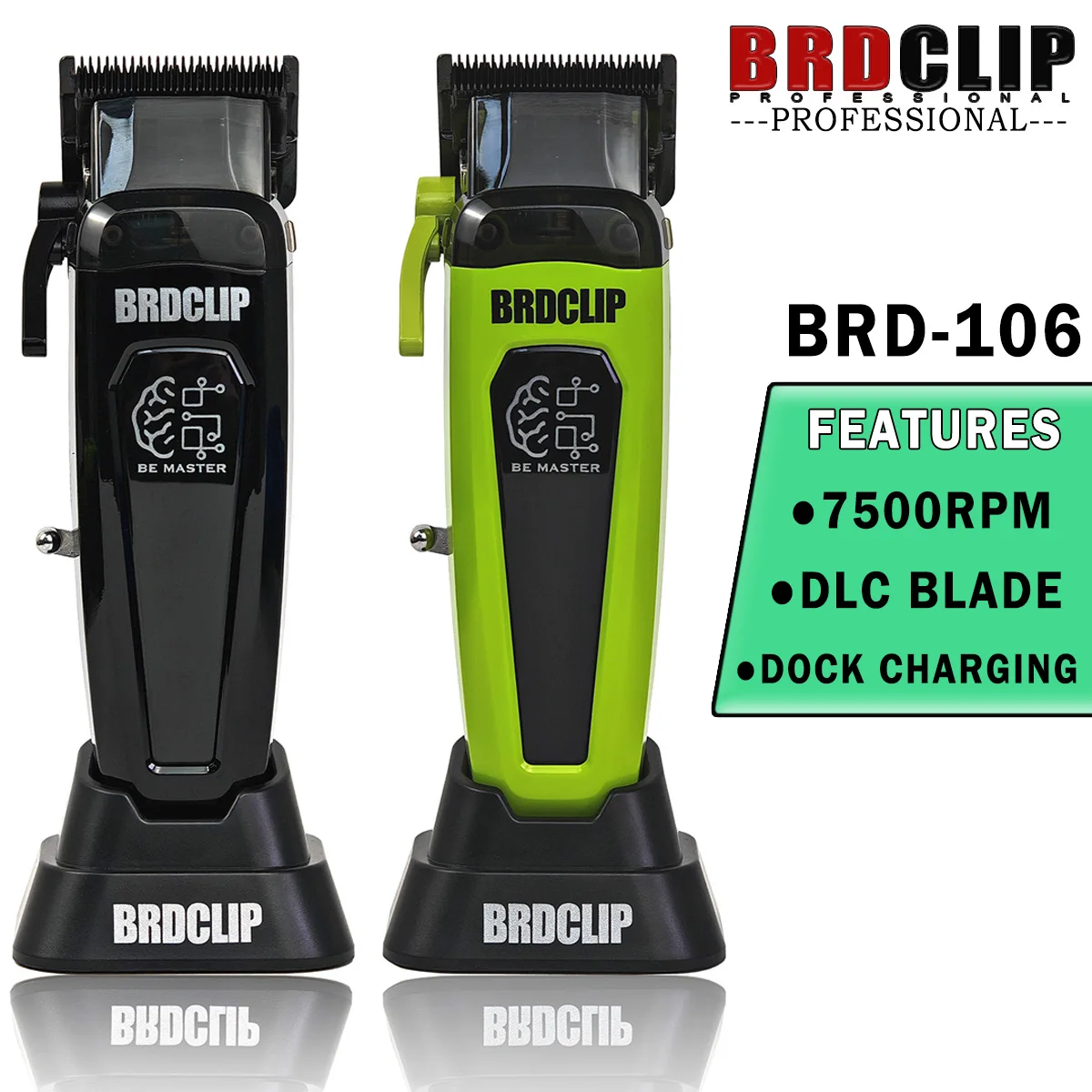 BRDCLIP BRD106 Professional Oil Head Electric Cordless Hair Clipper 7500RPM Hair Salon Trimmer DLC Blade Men's Barber Machine