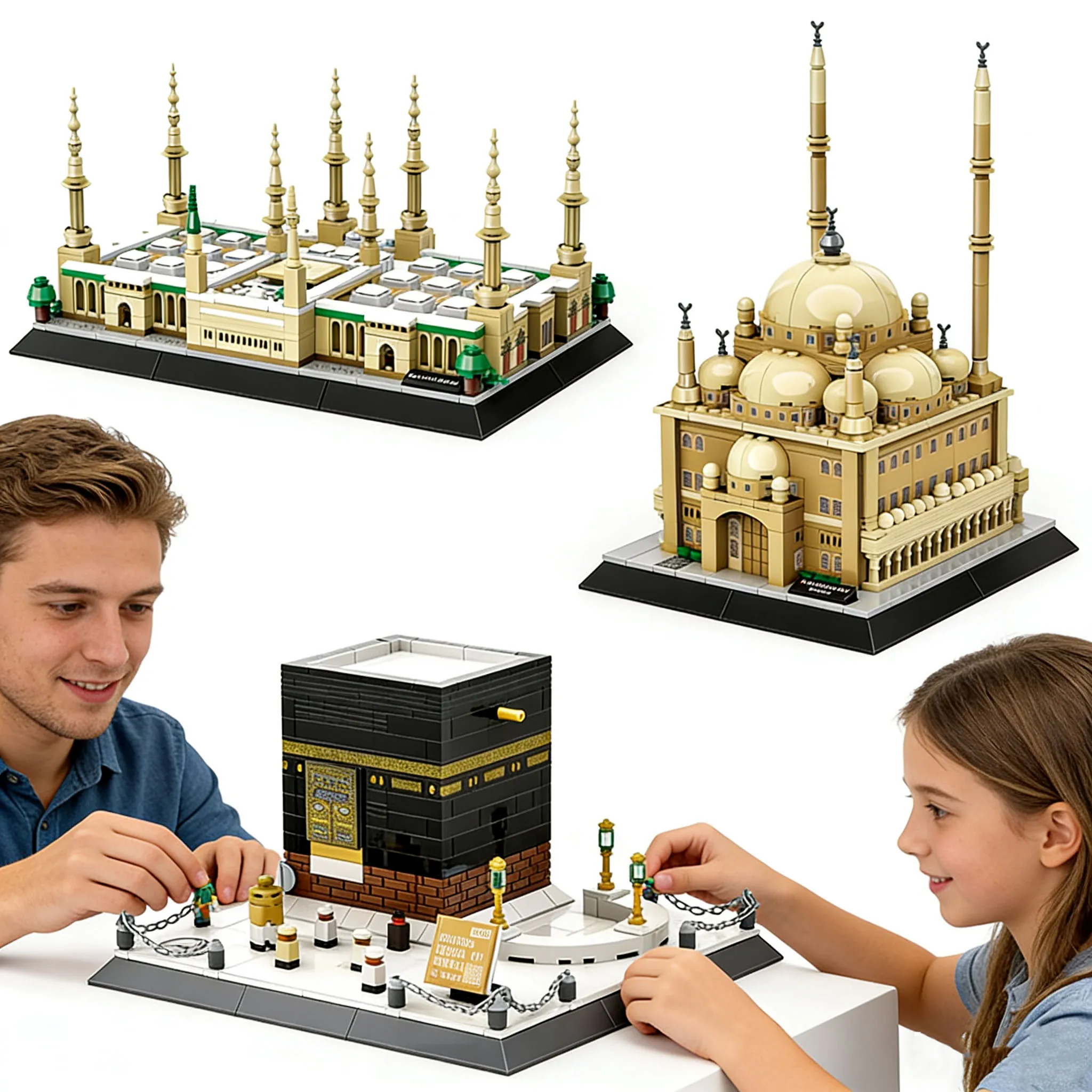 

World Famous Architecture Dome Rock Mosque Building Blocks World City Building Kaaba Model Bricks Toys for Boys Adult Gifts