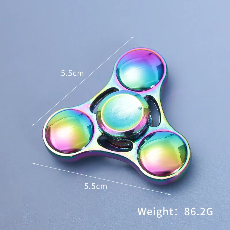 Colorful Metal Rainbow Fidget Spinner - EDC Hand Spinner Anti-Anxiety Toy Relieves Stress for Children Adults Finger Spinner
